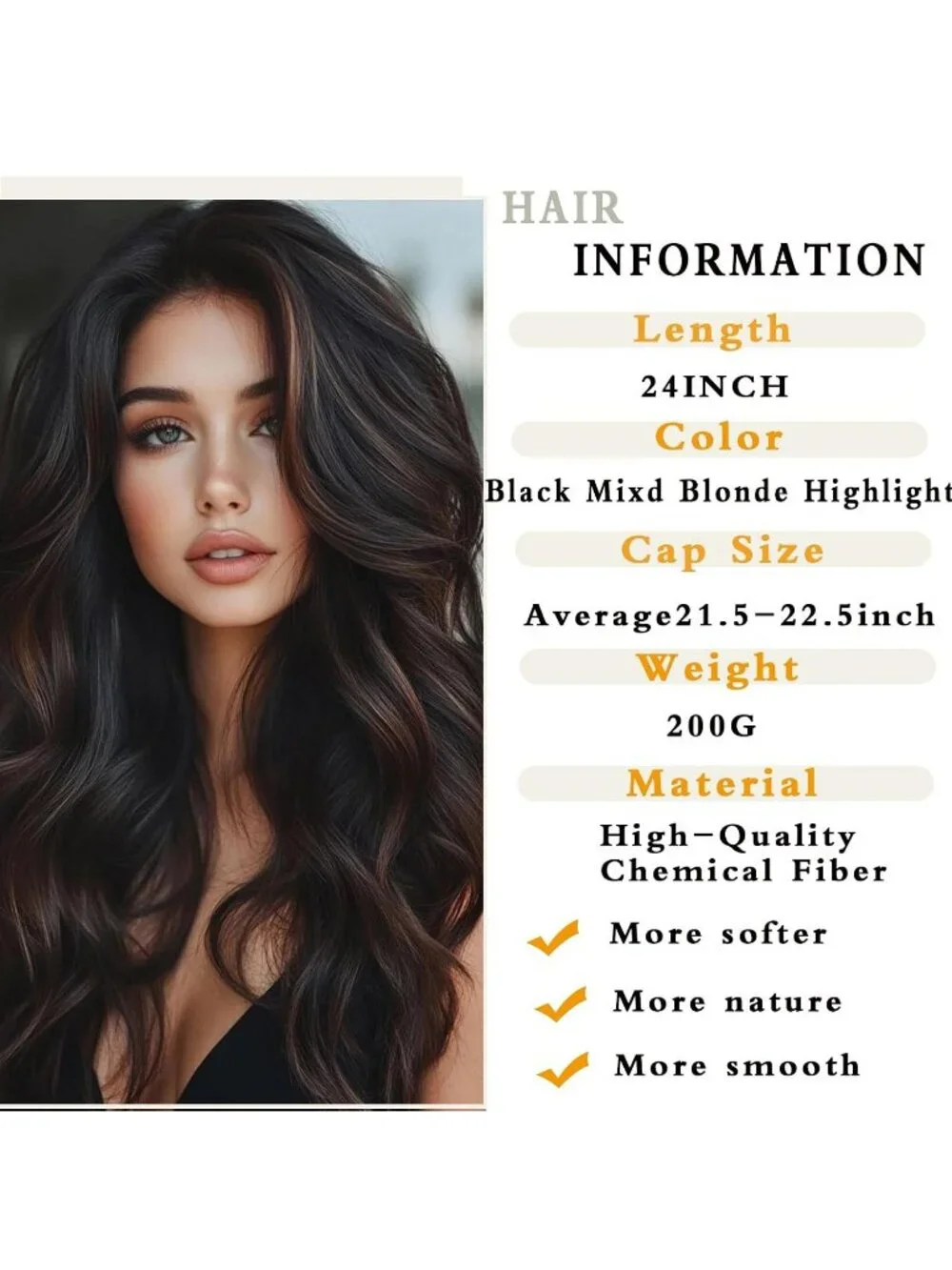 Women's Black Brown Long Blonde Wavy Synthetic Platinum Layered Classic Wigs